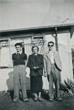 Brian with his best friend and his mum outside the prefab 8/8/1953
