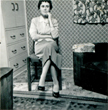 Brian's wife Barbara in prefab no. 47 when she was a teenager