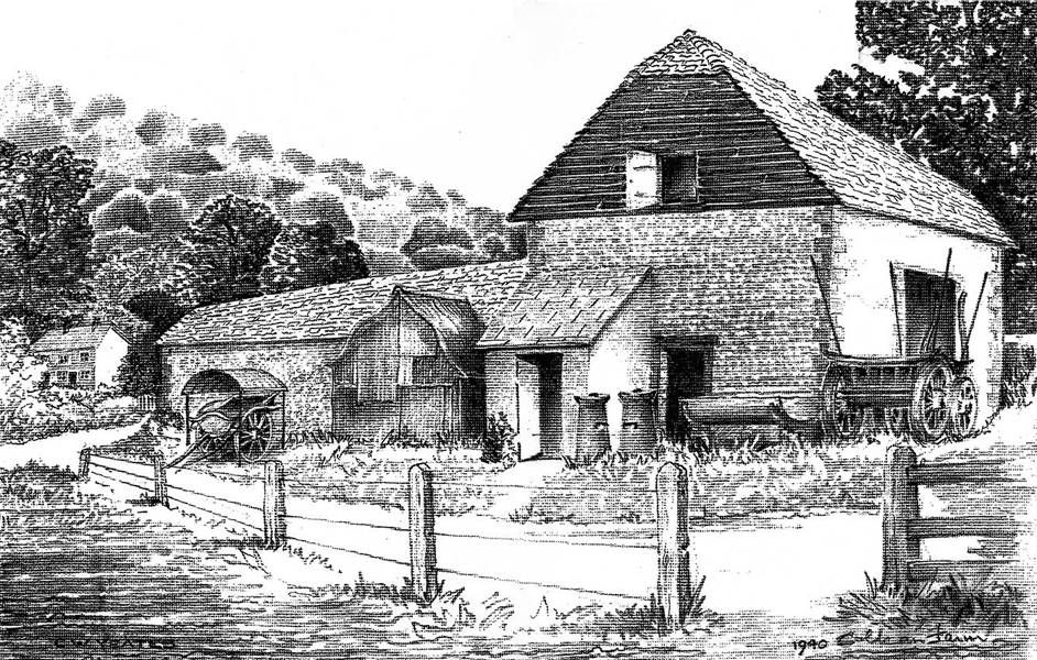 Coldean Farm drawn by Charles Yeates