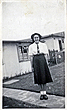 1950s Janet Diane sister in back garden of 69 Heath Hill Avenue