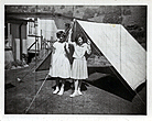 1950s Sandra & Diane in back garden 69 Heath Hill Avenue