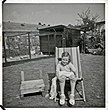 1950s Diane in deck chair back garden