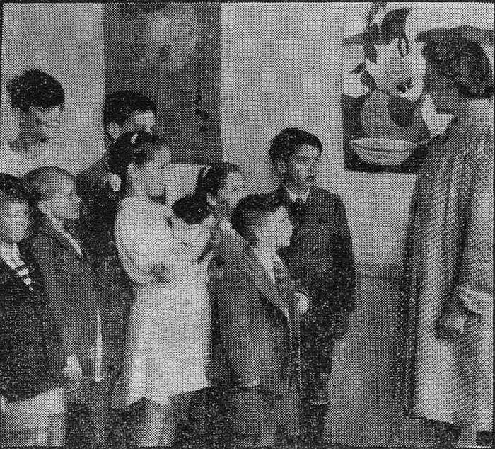 8 September 1951 Miss Cross greating pupils