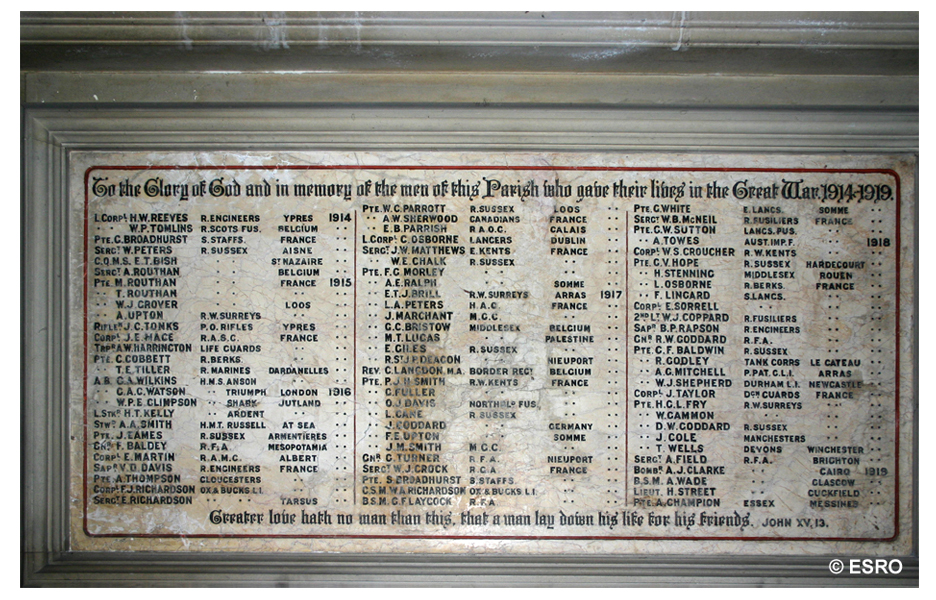 War Memorial for WW 1