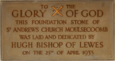 1933 St Andrews Church Foundation Stone