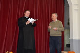Fr John and John Phillips presentation from St Mary Magdalen Church, Coldean