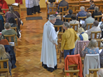Fr William Leaf greating visitors on 21 September 2022