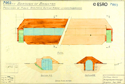 1942 Plan of linked Anderson Shelter