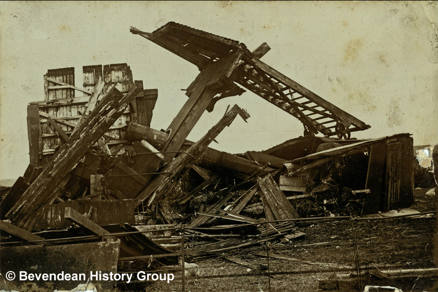 Windmill blown down on 16 May 1913